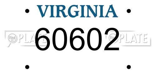 60602 Virginia License Plate