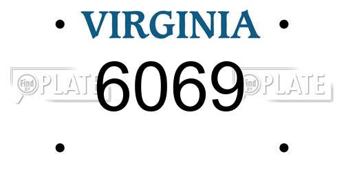 6069 Virginia License Plate