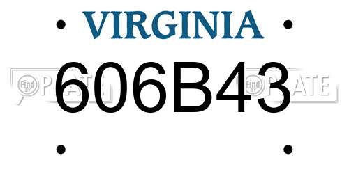 606B43 Virginia License Plate