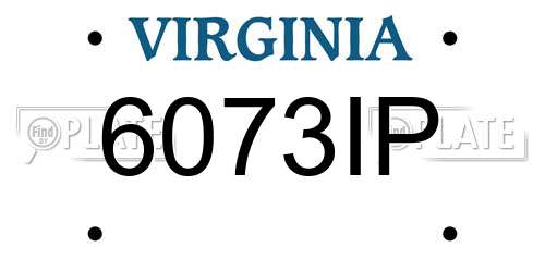 6073IP Virginia License Plate