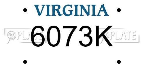 6073K Virginia License Plate