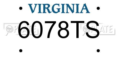 6078TS Virginia License Plate