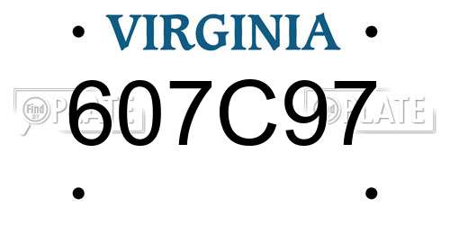607C97 Virginia License Plate