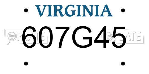 607G45 Virginia License Plate