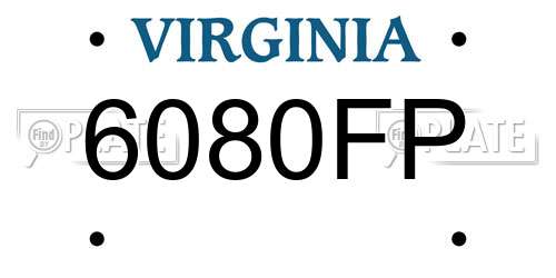 6080FP Virginia License Plate