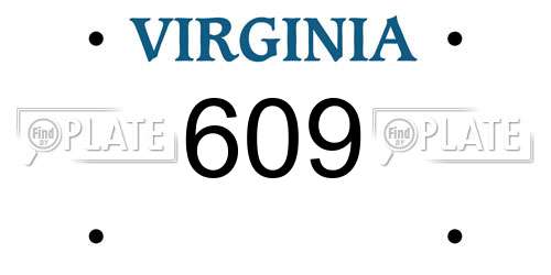 609 Virginia License Plate