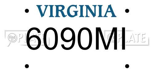 6090MI Virginia License Plate