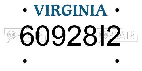 60928I2 Virginia License Plate