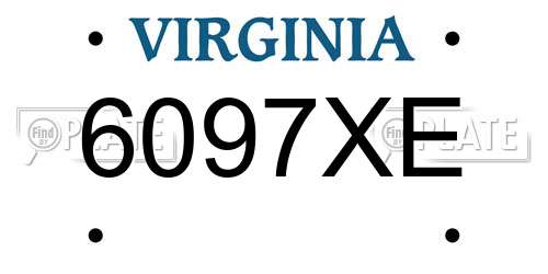 6097XE Virginia License Plate