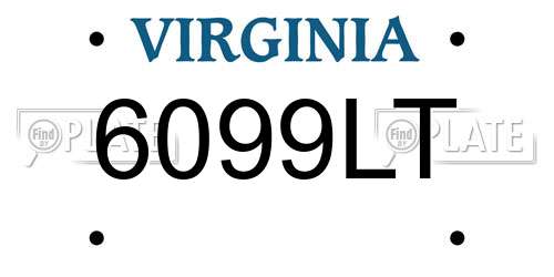 6099LT Virginia License Plate