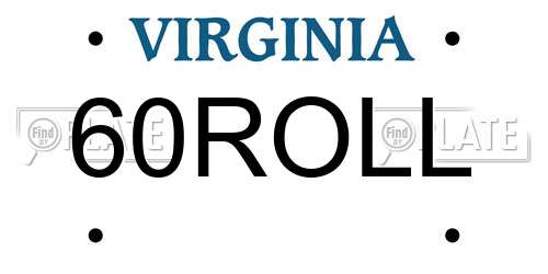 60ROLL Virginia License Plate