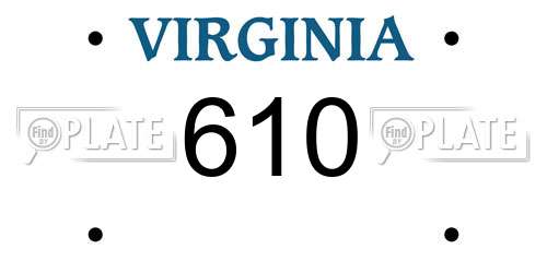 610 Virginia License Plate
