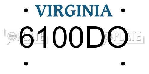 6100DO Virginia License Plate