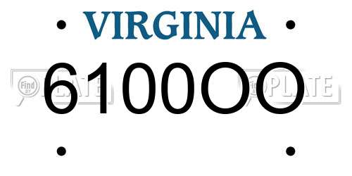 6100OO Virginia License Plate