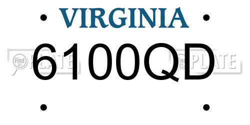 6100QD Virginia License Plate