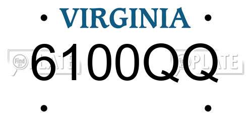 6100QQ Virginia License Plate