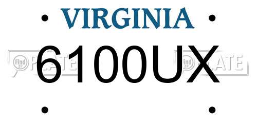 6100UX Virginia License Plate