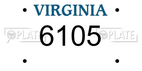 6105 Virginia License Plate