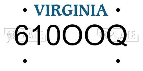 610OOQ Virginia License Plate