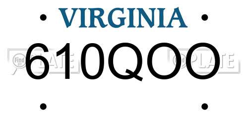 610QOO Virginia License Plate
