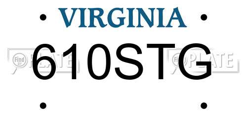 610STG Virginia License Plate