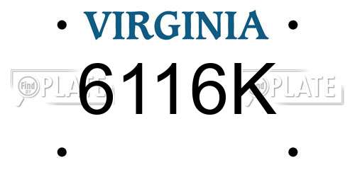 6116K Virginia License Plate