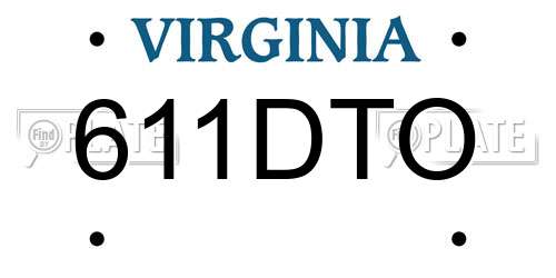 611DTO Virginia License Plate