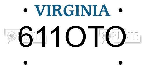 611OTO Virginia License Plate