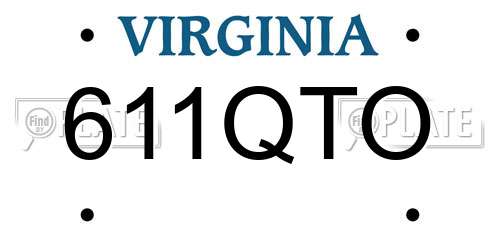 611QTO Virginia License Plate