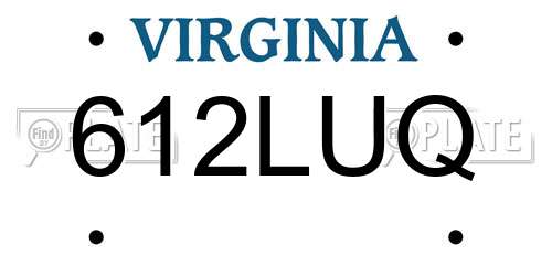 612LUQ Virginia License Plate