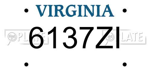 6137ZI Virginia License Plate