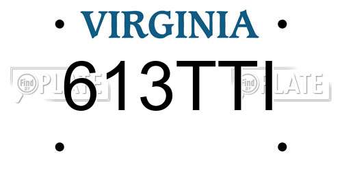 613TTI Virginia License Plate