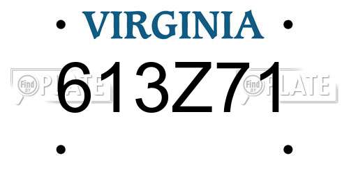 613Z71 Virginia License Plate