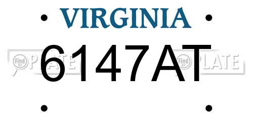 6147AT Virginia License Plate