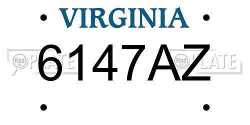 6147AZ Virginia License Plate