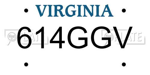 614GGV Virginia License Plate