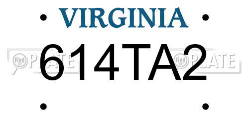 614TA2 Virginia License Plate