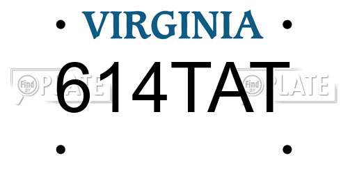 614TAT Virginia License Plate