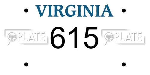 615 Virginia License Plate