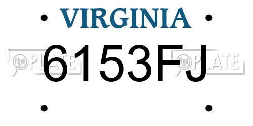 6153FJ Virginia License Plate
