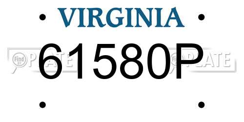 61580P Virginia License Plate