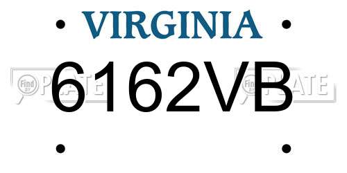6162VB Virginia License Plate