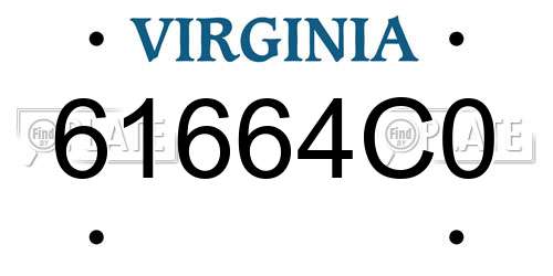 61664C0 Virginia License Plate