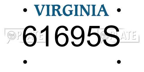 61695S Virginia License Plate