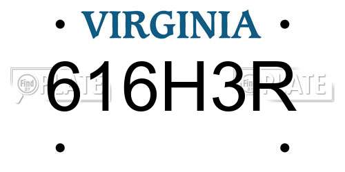 616H3R Virginia License Plate