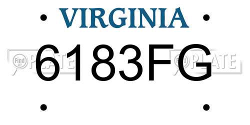 6183FG Virginia License Plate