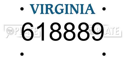 618889 Virginia License Plate