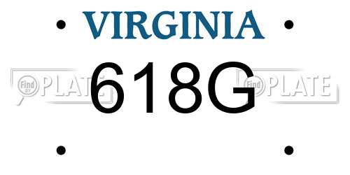 618G Virginia License Plate