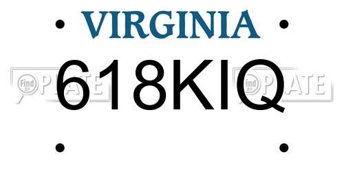 618KIQ Virginia License Plate