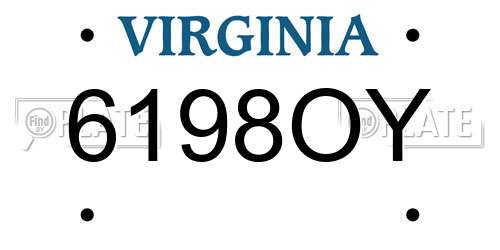 6198OY Virginia License Plate